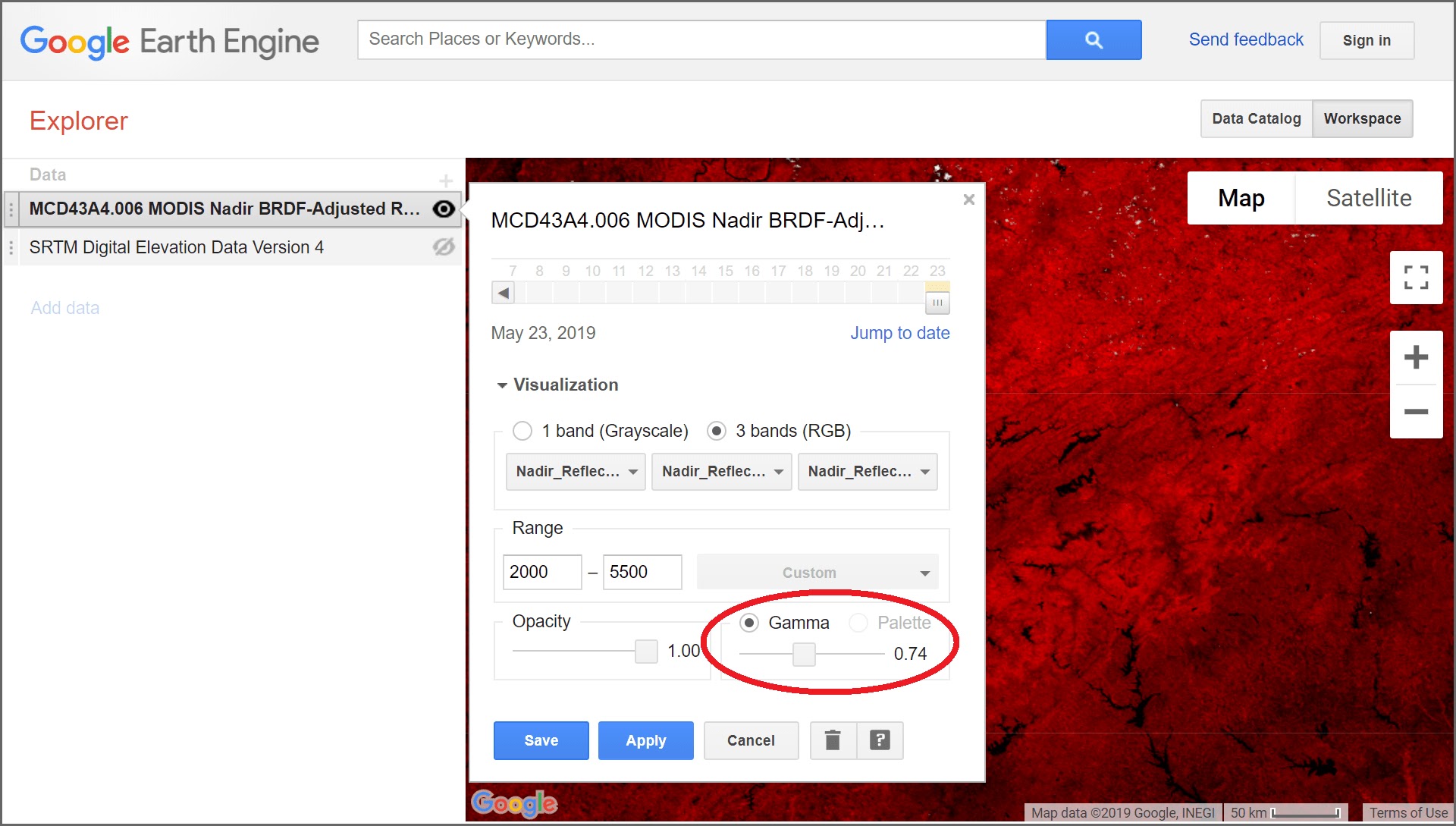 google earth engine explorer gamma