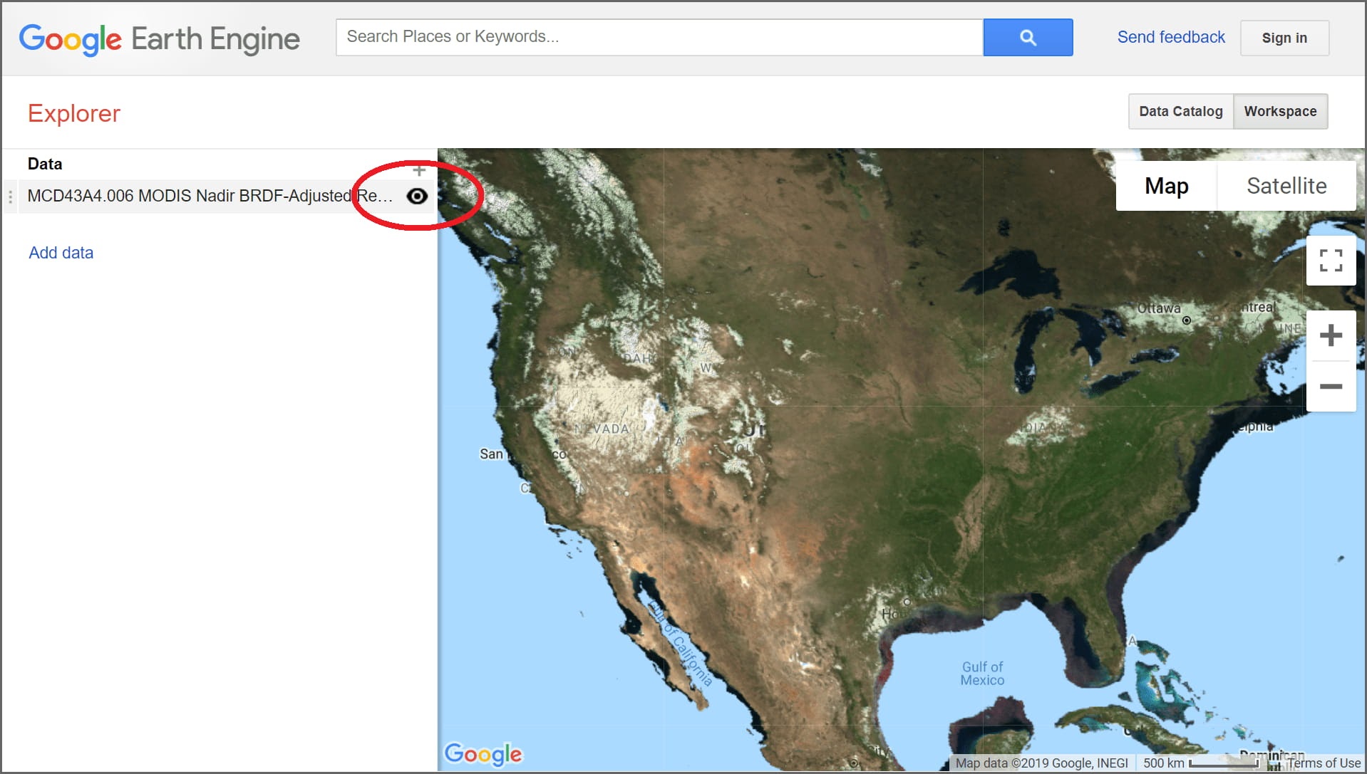 google earth engine explorer layer visibility