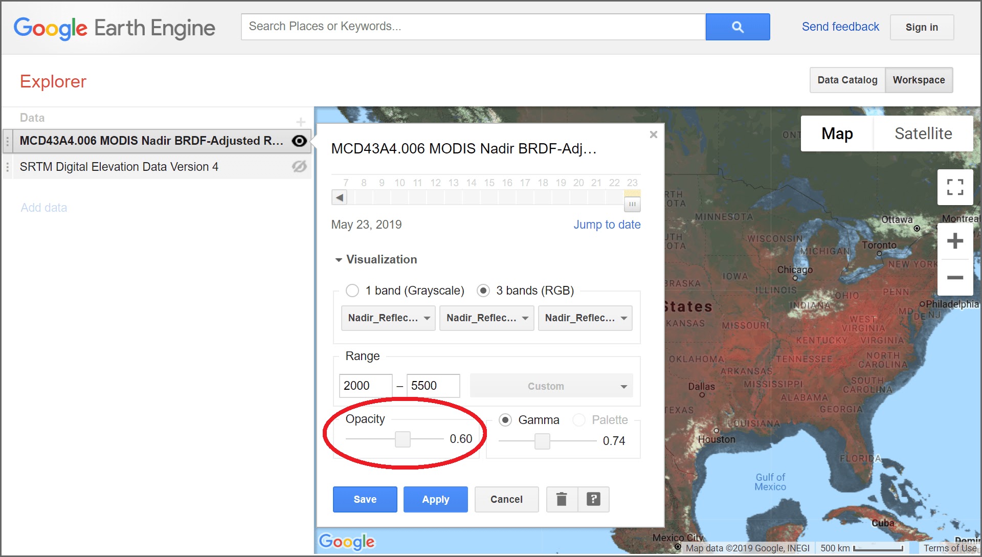 google earth engine explorer opacity