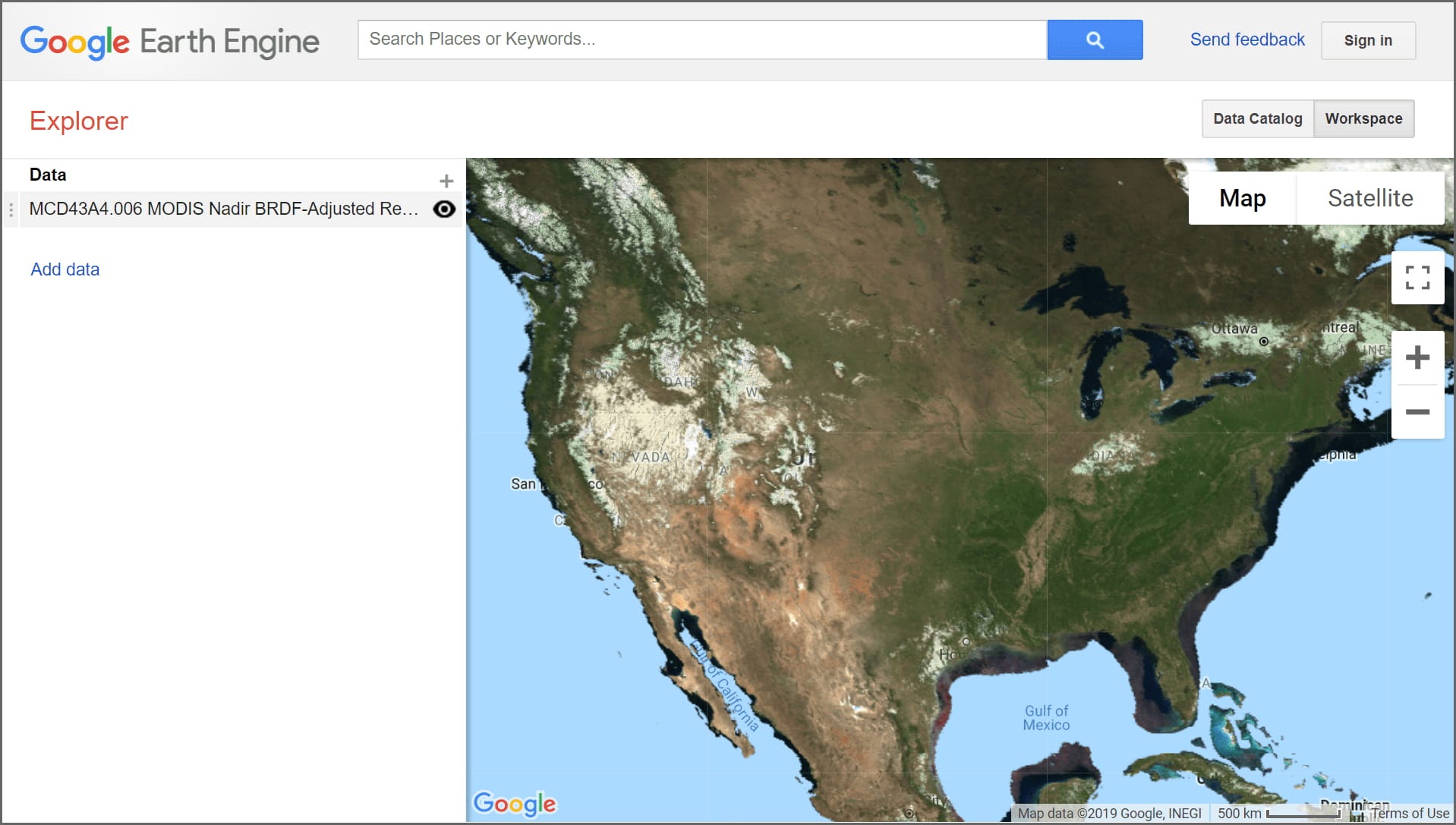 google earth engine explorer view frame