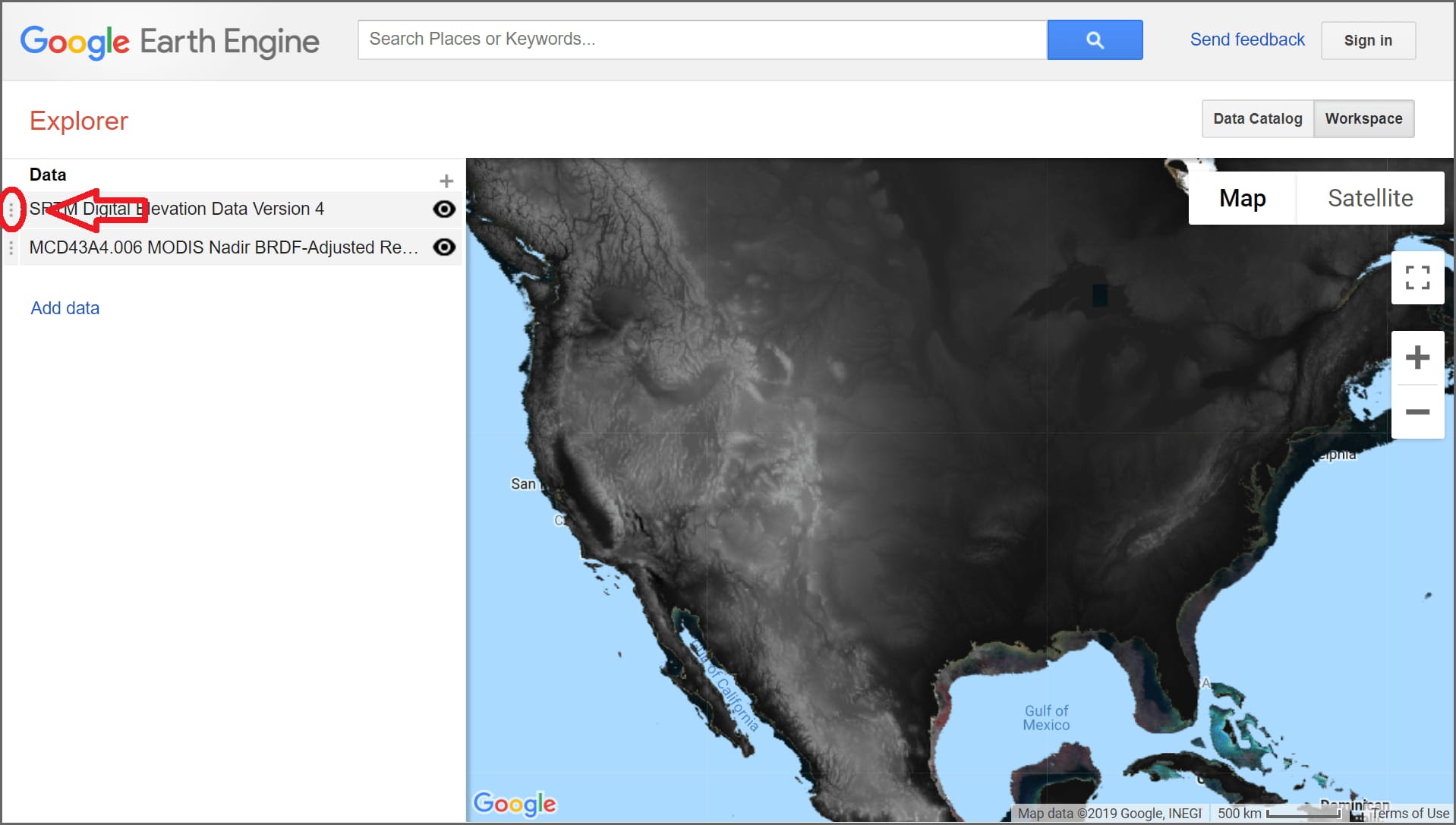 google earth engine reordering layer