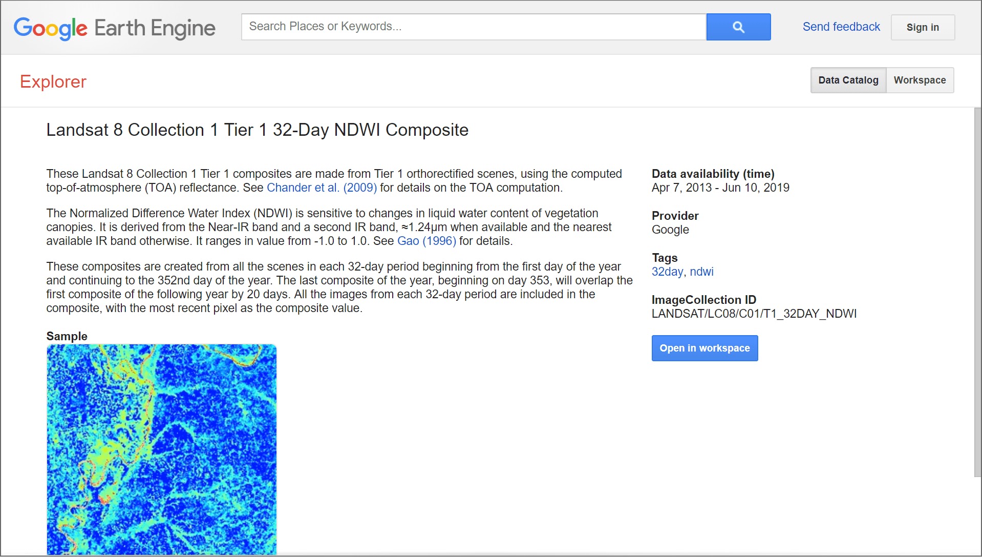 google earth engine explorer landsat 8
