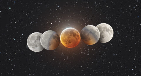 Eclipsed Moon and Umbral Shadow
