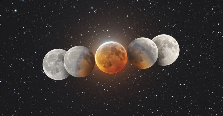 Eclipsed Moon and Umbral Shadow